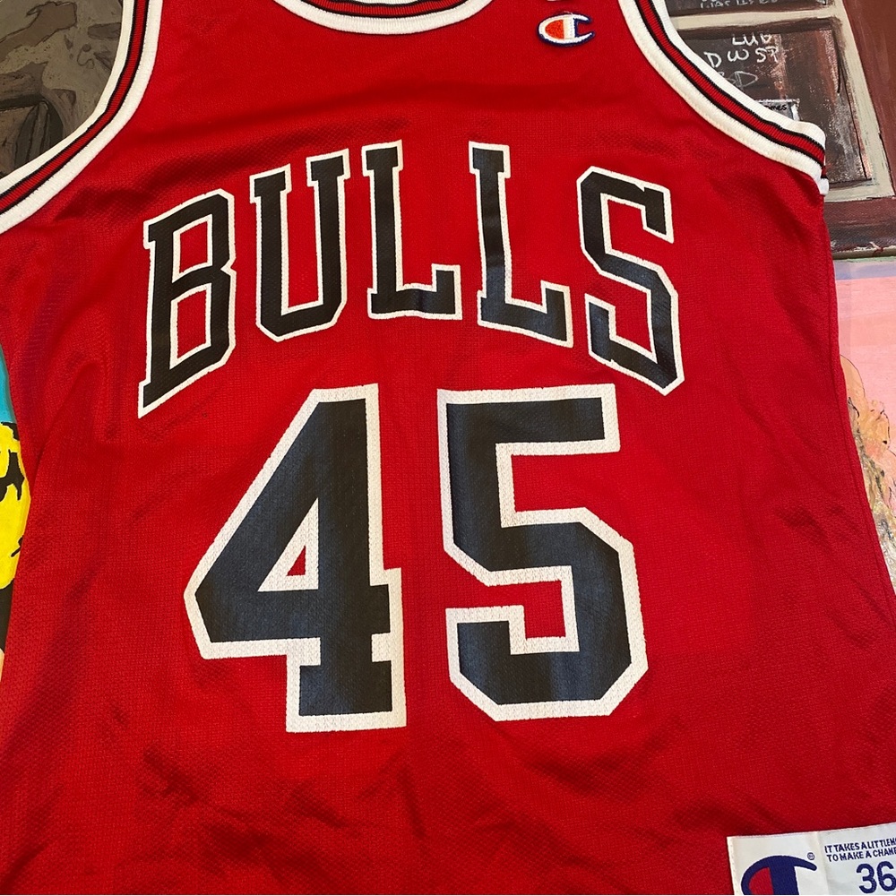 Vintage Champion Chicago Bulls Michael Jordan Basketball Jersey - Picture 7 of 10